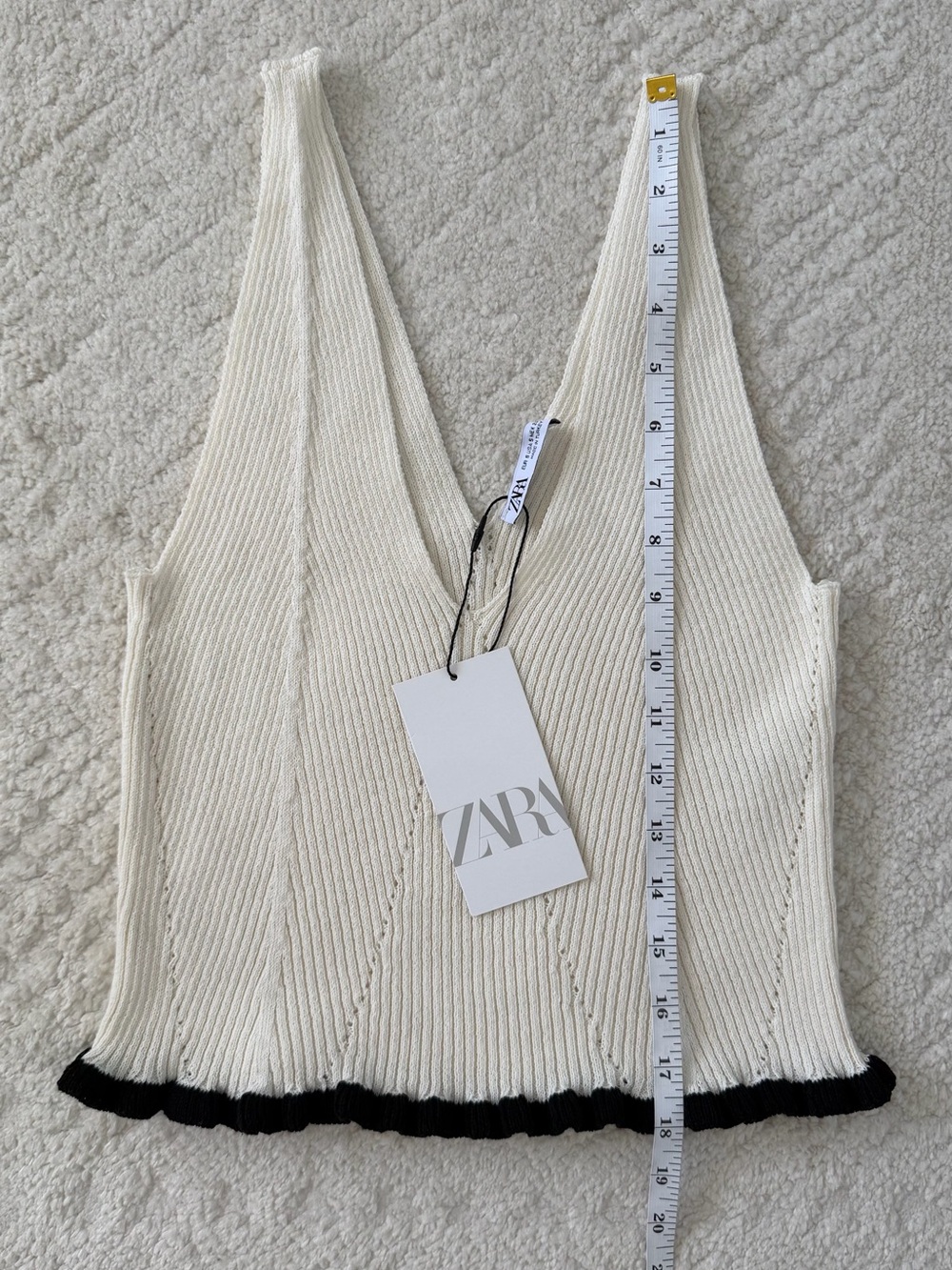 NWT Zara Ruffled Ribbed Top - Picture 9 of 9